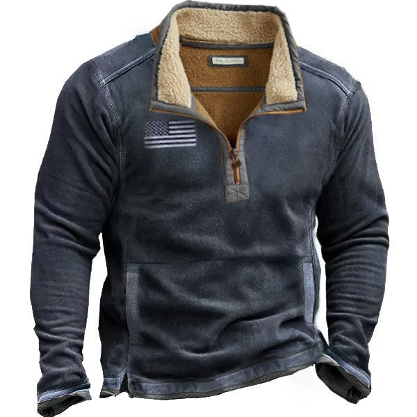 Men's fleece jacket with high collar and practical zipper opening Lisslune