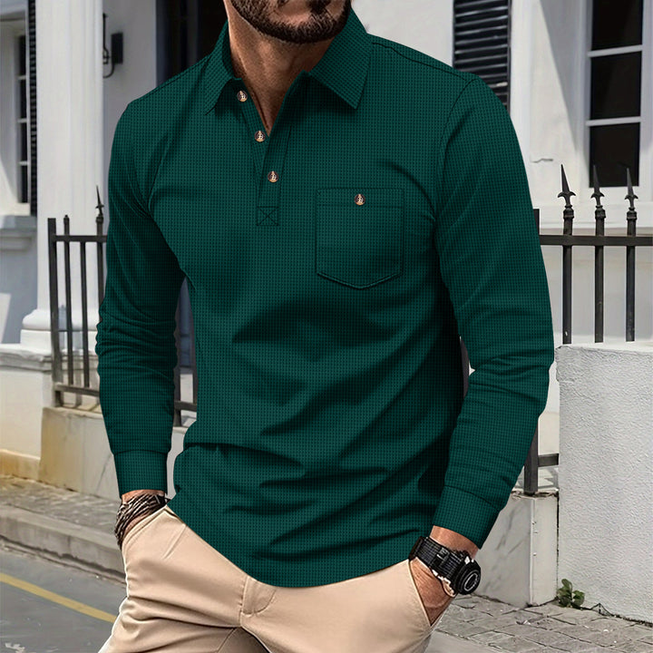 Men's Long Sleeve Polo Shirt Lisslune