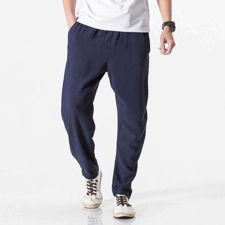 Men's casual harem pants made of breathable linen material Lisslune