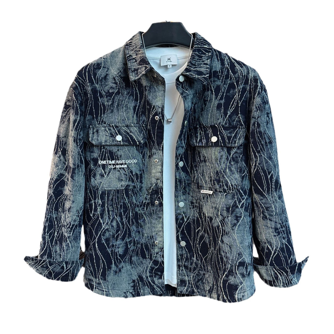 Men's Modern Denim Jacket with Unique Design Lisslune