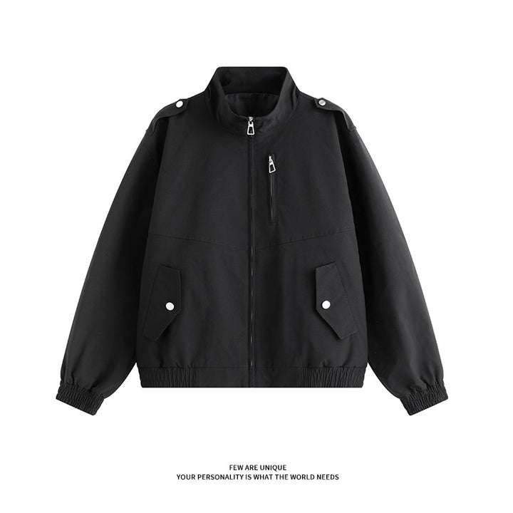 Men's practical leisure jacket with high collar and side insert pockets Lisslune