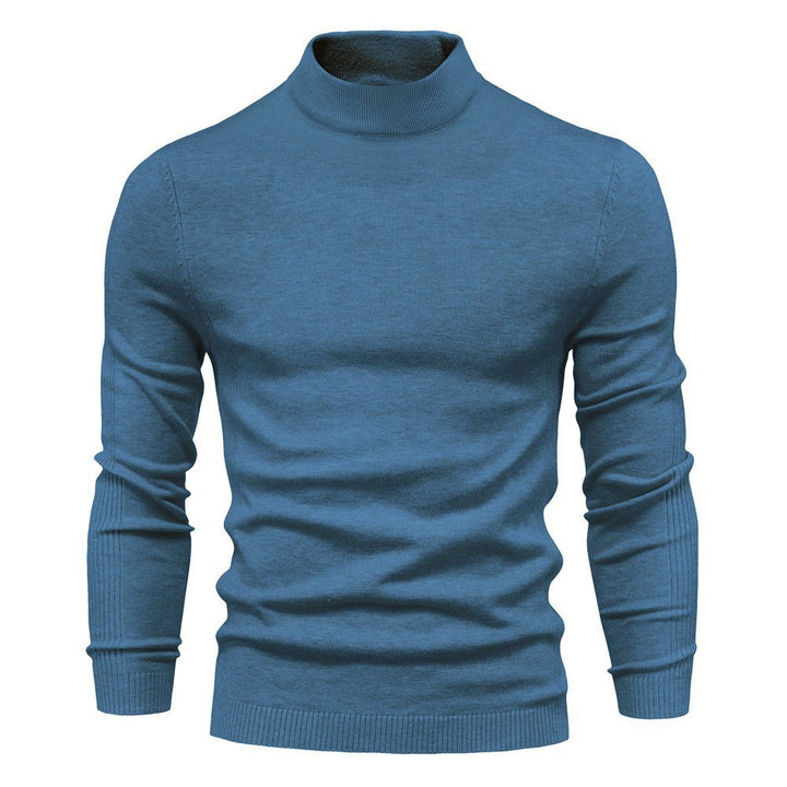 Men's fine knit pullover with high collar and modern design Lisslune
