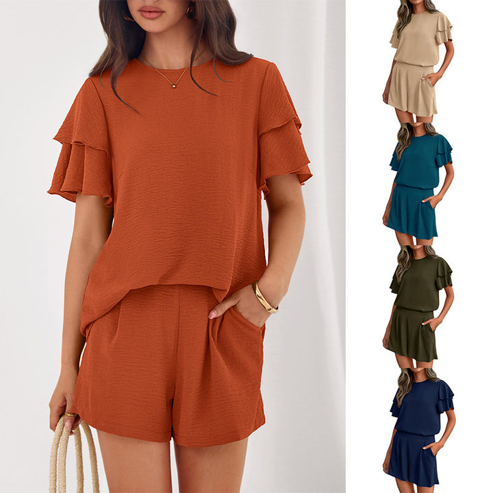 Women's Playful Jumpsuit with Ruffle Details and Side Pockets Lisslune