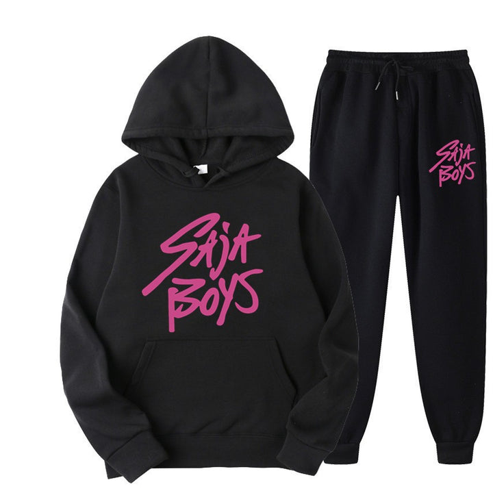 Women's hoodie and jogger set with modern graphic print Lisslune