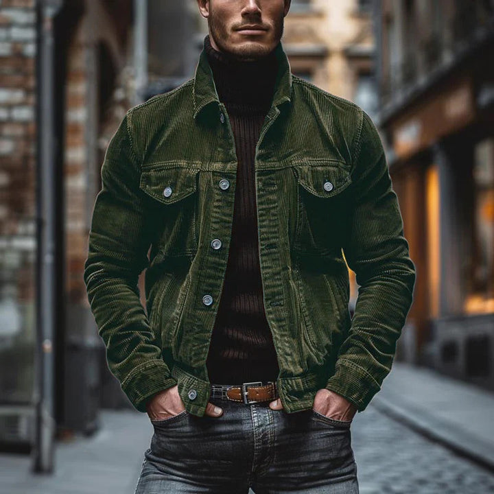 Men's cord jacket with stylish cut and functional pockets Lisslune