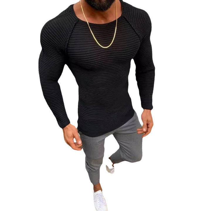 Men's Long Sleeve Knit Shirt with Elegant Structure Lisslune