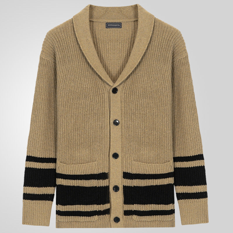 Men's cardigan with modern waffle pattern and practical pockets Lisslune