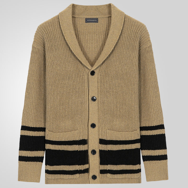 Men's cardigan with modern waffle pattern and practical pockets Lisslune