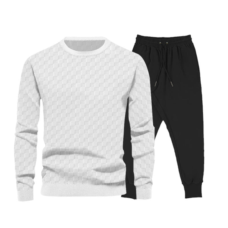 Men's casual sports set with checkered design and elastic waistband Lisslune