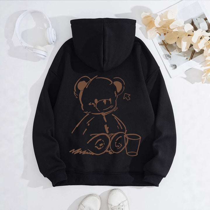 Women's Hoodie with Casual Bear Design Lisslune