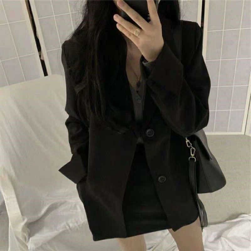 Women Elegant Blazer with Two-Button Closure and Loose Fit Lisslune
