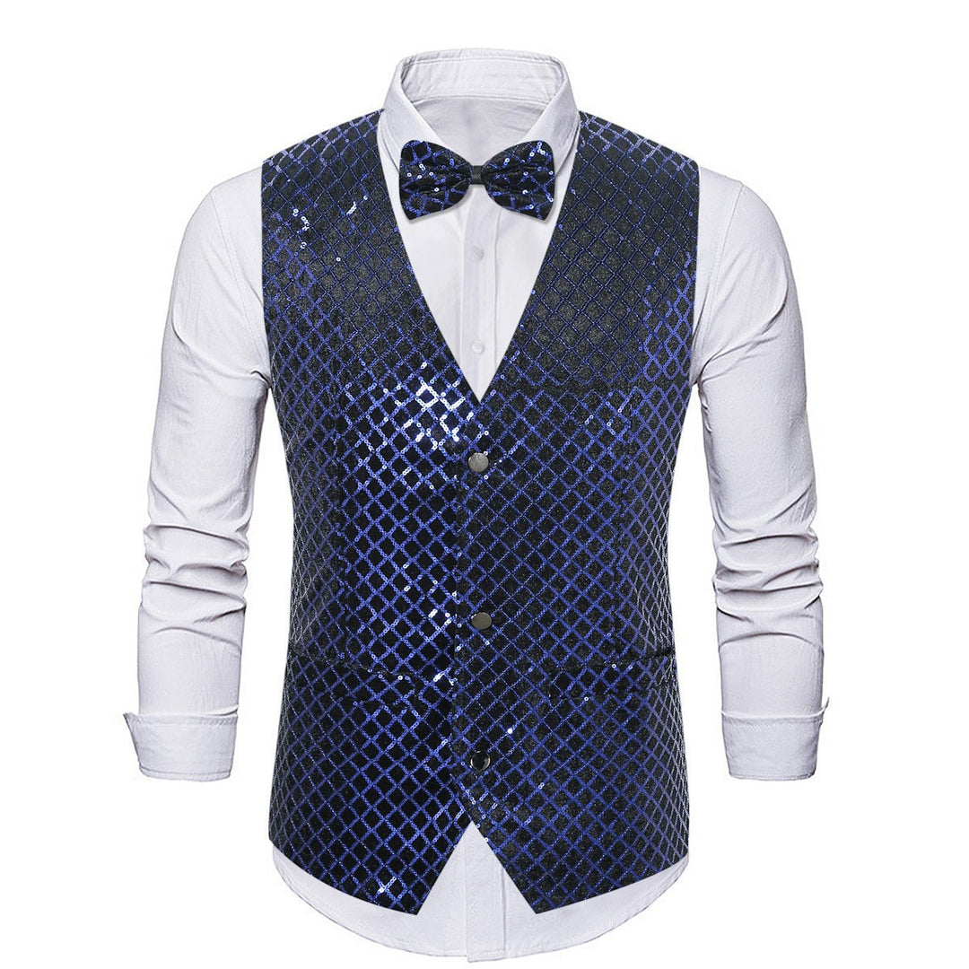 Men's elegant sequined blazer with matching bow tie Lisslune