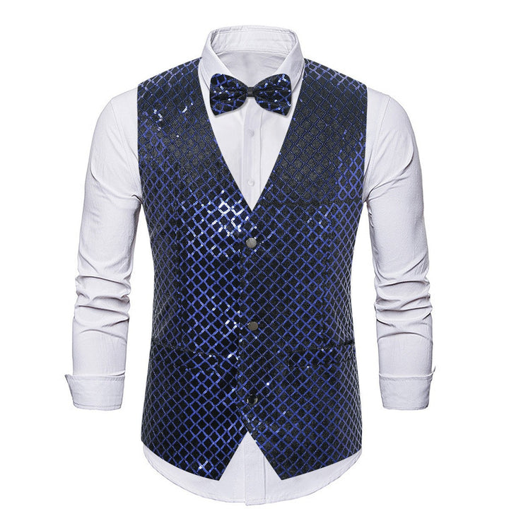 Men's elegant sequined blazer with matching bow tie Lisslune