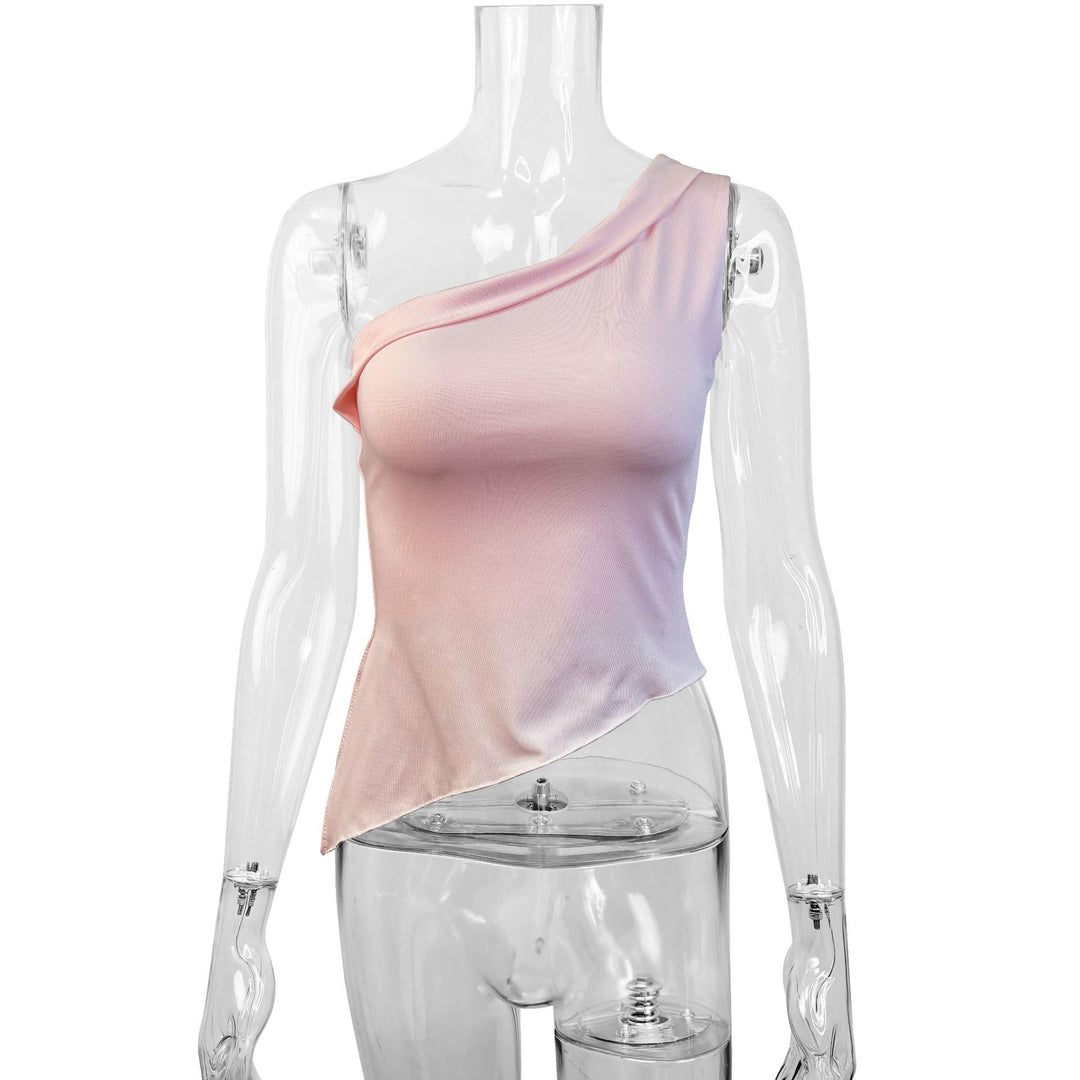 Damen asymmetrisches Top mit schulterfreiem Design und eleganter Drapierung Lisslune