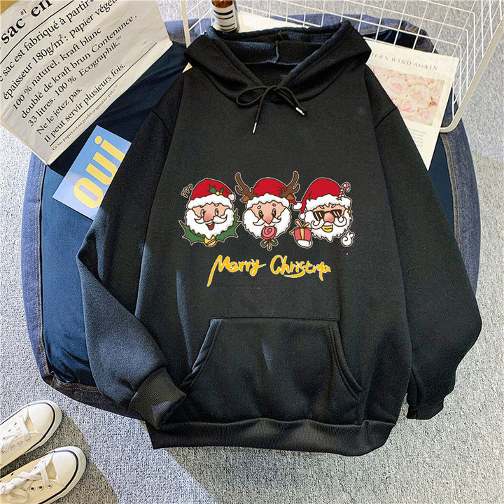 Women's hooded sweatshirt with festive Christmas motif Lisslune