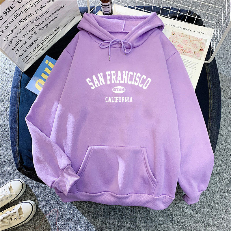 Women's hoodie with casual San Francisco print and comfortable fit Lisslune