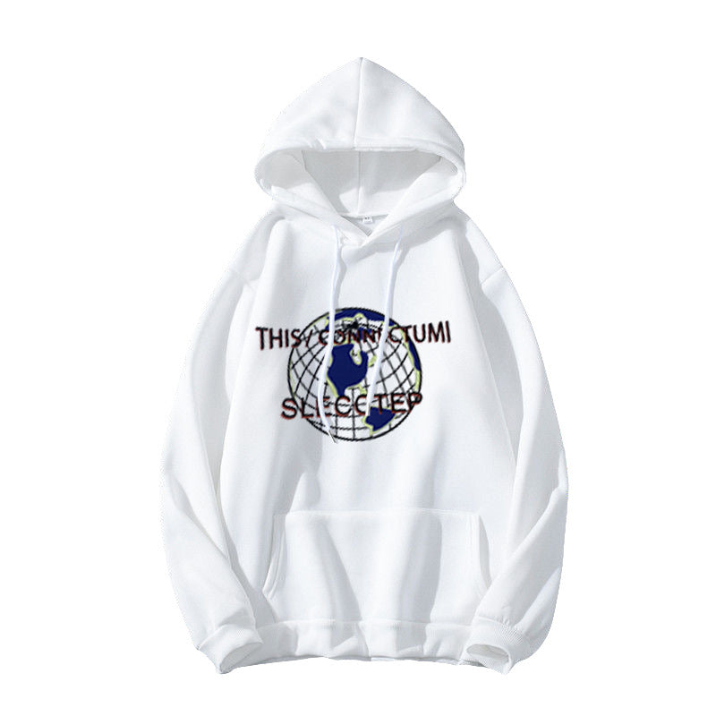 Women's Hoodie with Modern World Map Design Lisslune