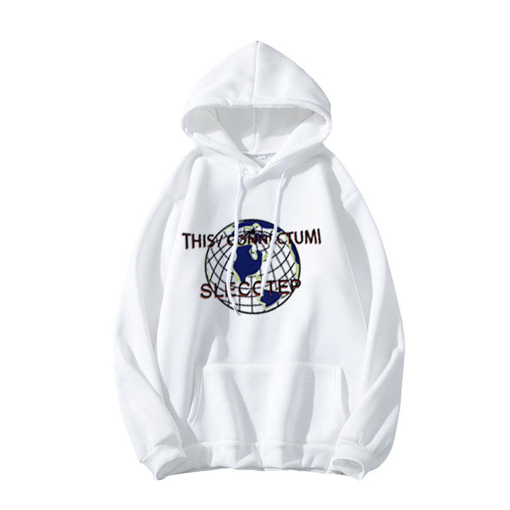 Women's Hoodie with Modern World Map Design Lisslune