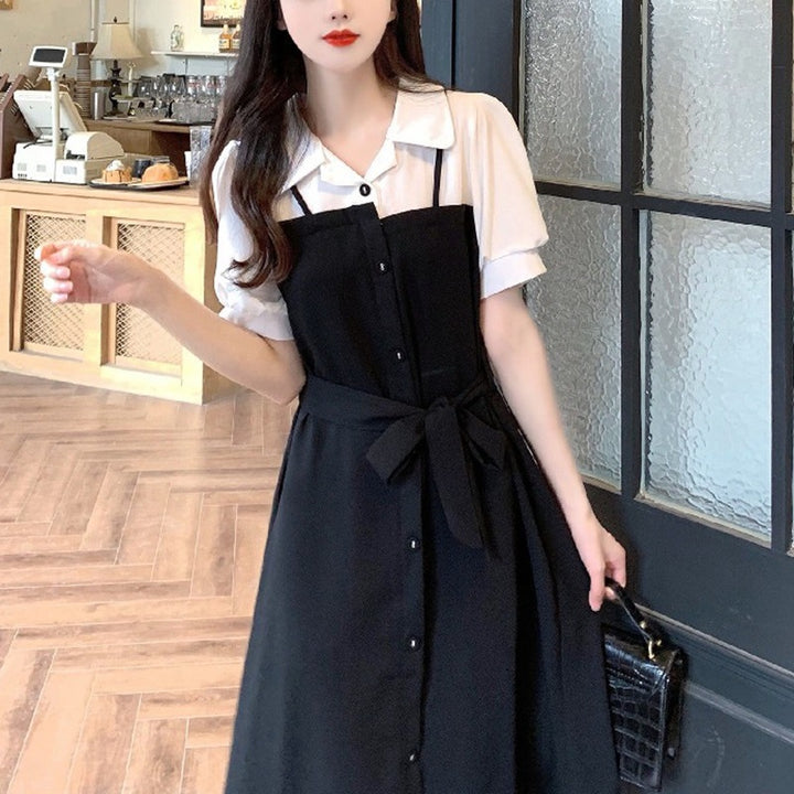 Women's shirt dress with tailored cut and button details