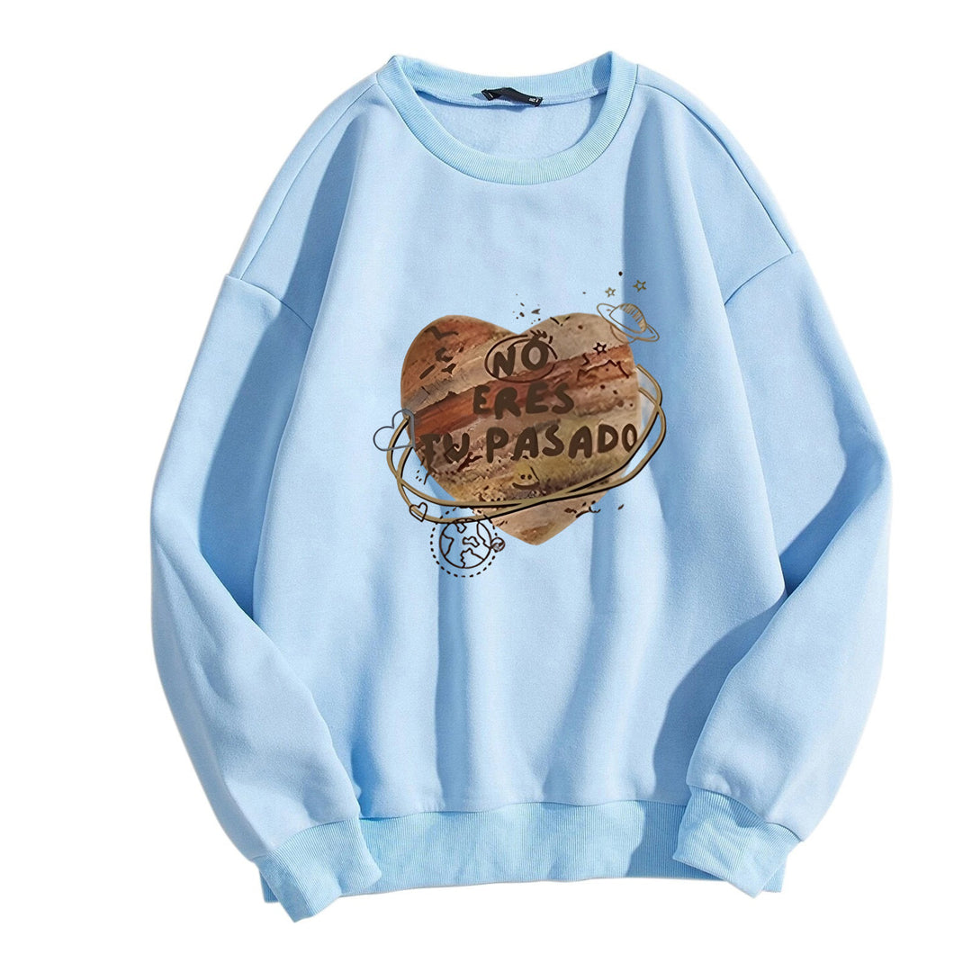 Women casual sweatshirt with creative heart design Lisslune