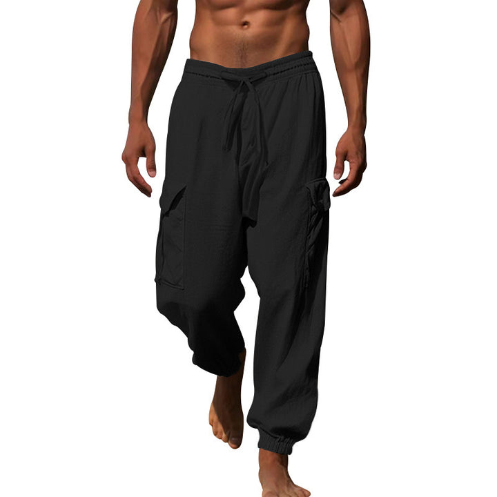 Men's Casual Cargo Pants with Adjustable Waistband and Practical Side Pockets Lisslune