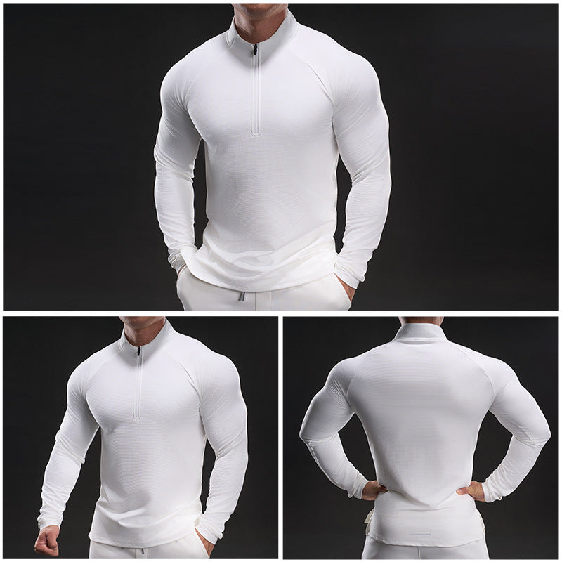 Men's Sporty Long-Sleeve Shirt with Full Zip Lisslune