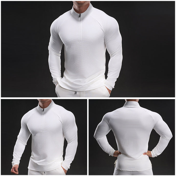 Men's Sporty Long-Sleeve Shirt with Full Zip Lisslune