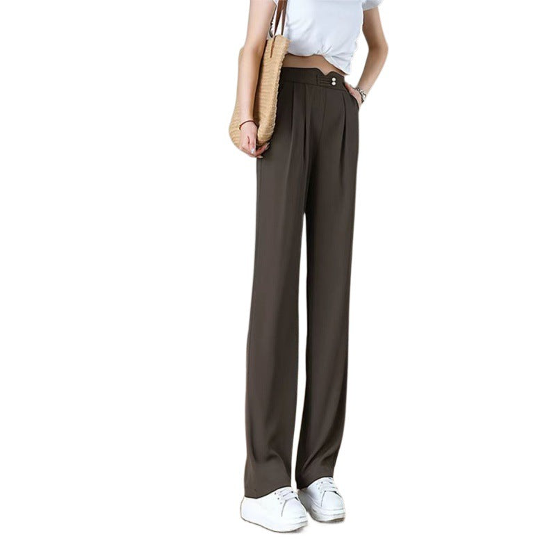 Women Elegant and airy fabric pants with high waist Lisslune