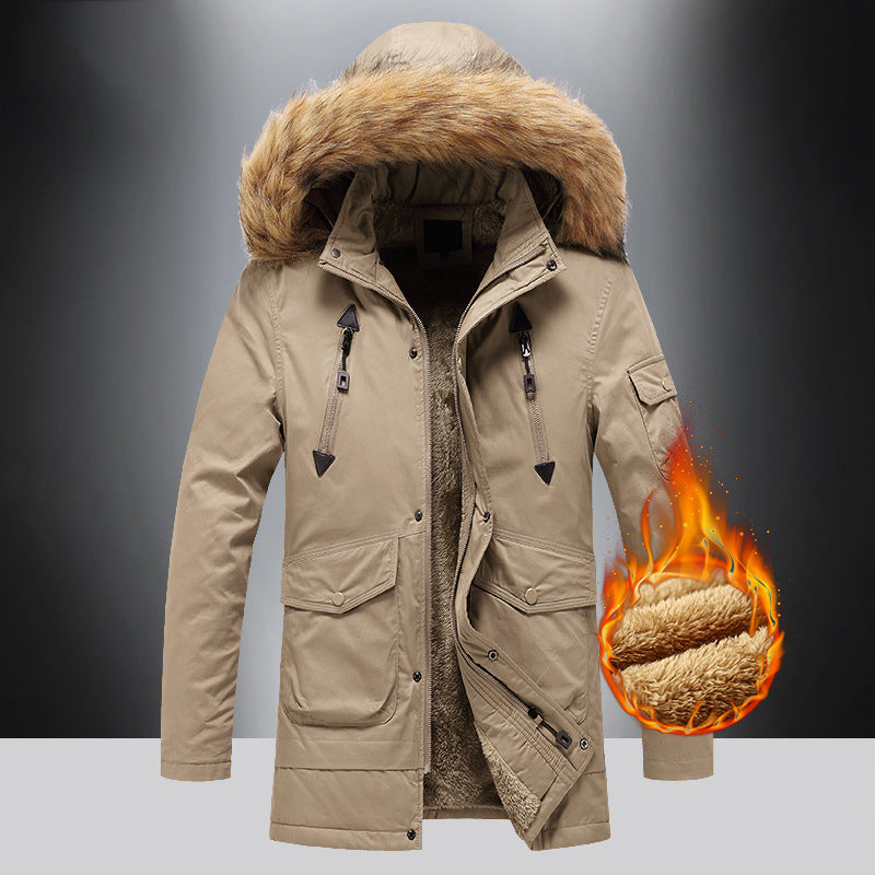 Men's Winter Parka with Warm Fleece Lining and Detachable Hood Lisslune