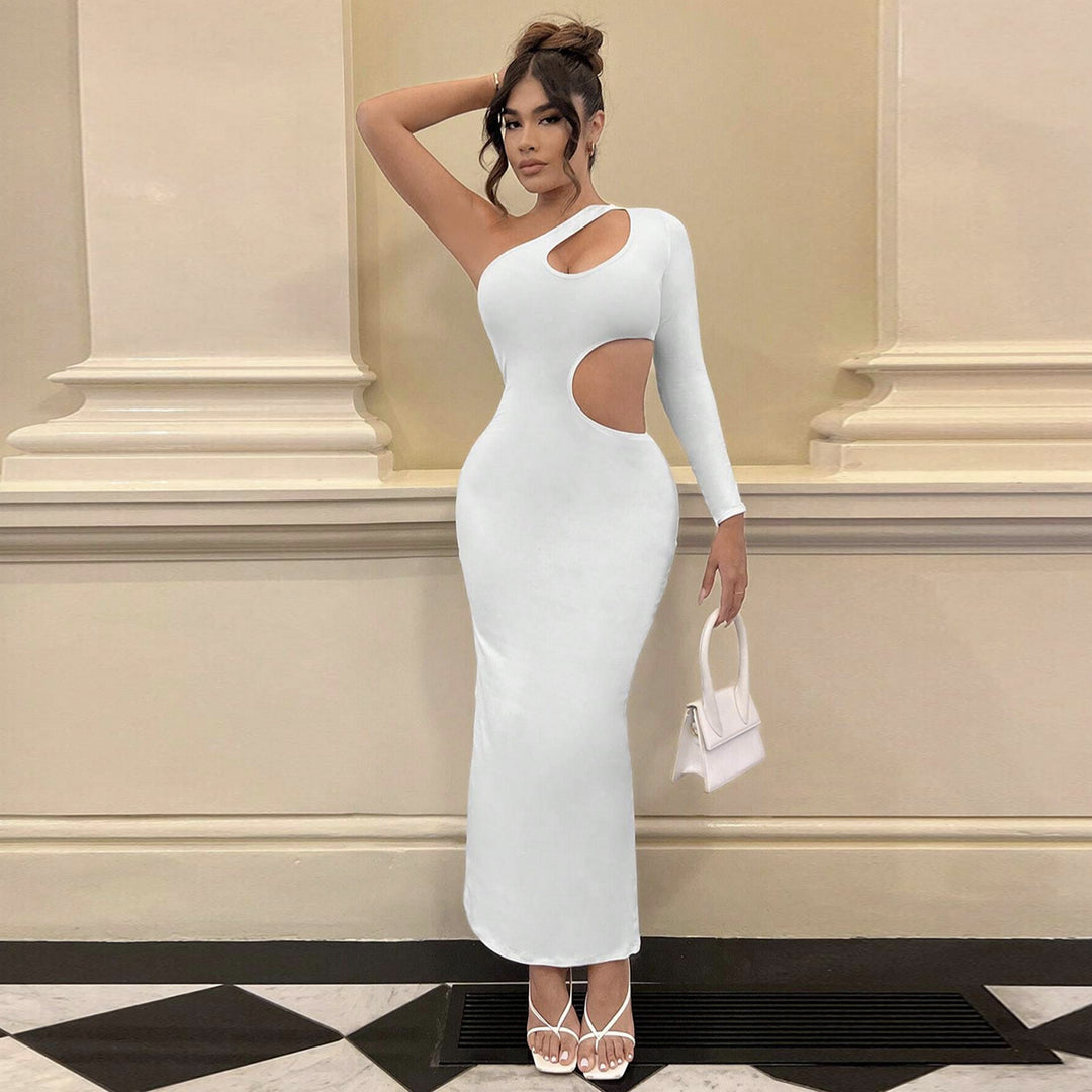 Damen Longsleeve Maxi-Kleid mit sexy Cut-Outs und figurbetontem Schnitt Lisslune