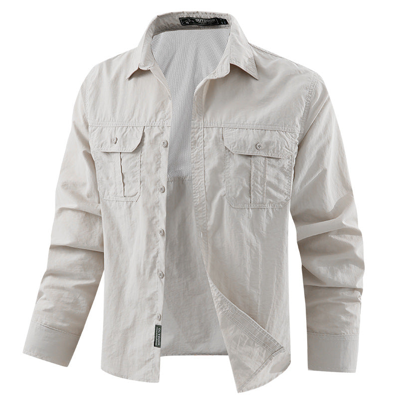 Men's Outdoor Shirt with Breathable Properties and Practical Pockets Lisslune