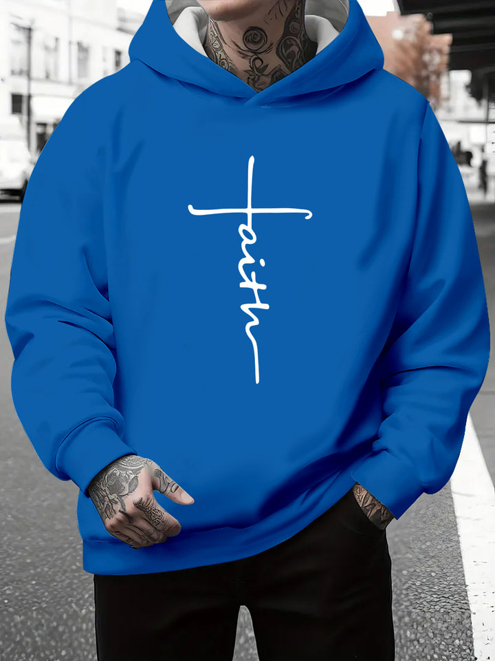 Men's hoodie with subtle gradient look and inspiring lettering Lisslune