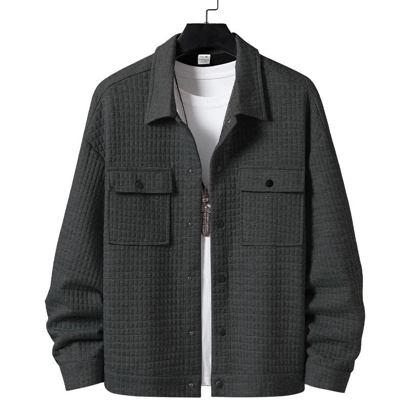 Men's casual shirt jacket with textured fabric and practical pockets Lisslune
