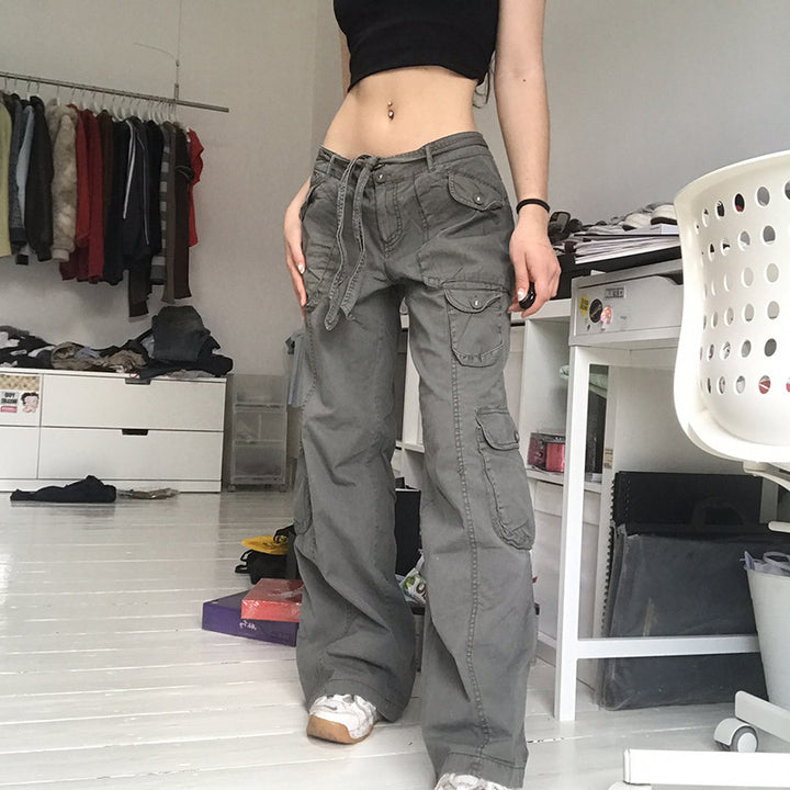 Women's cargo pants with side pockets and adjustable waistband Lisslune