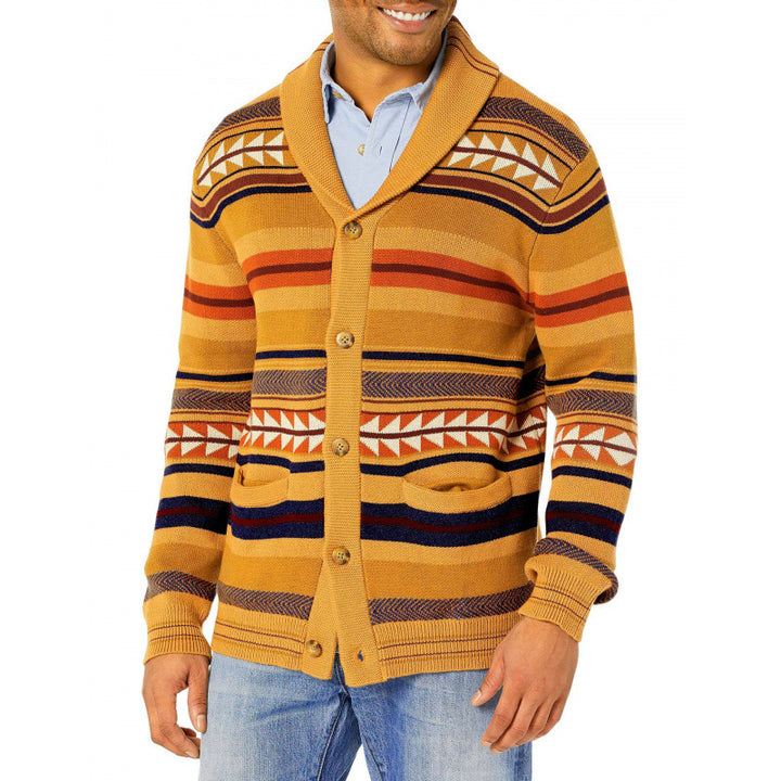 Men's cardigan with geometric pattern and practical pockets Lisslune
