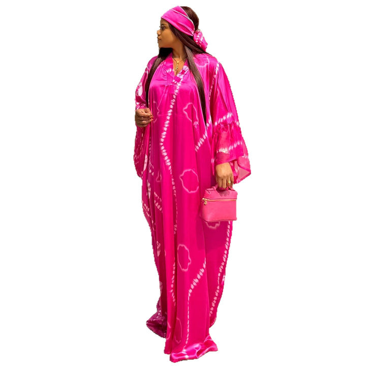 Women's kaftan with trendy batik pattern and wide sleeves Lisslune
