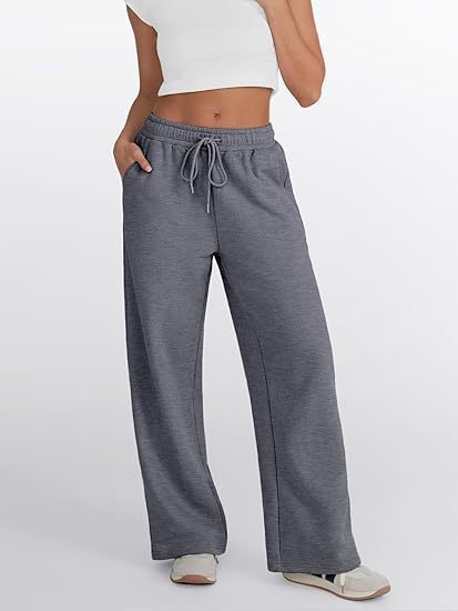Women's loose leisure pants with elastic waistband and functional side pockets Lisslune