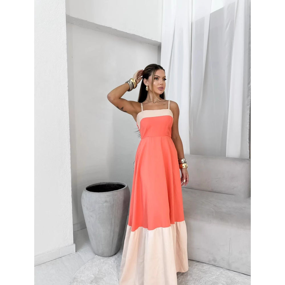 Ladies maxi dress made of high-quality cotton with contrasting hem Lune London