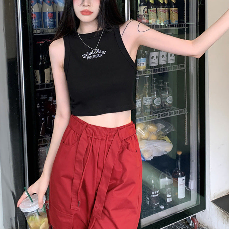 Women’s Crop Top with High Collar and Subtle Logo Lisslune
