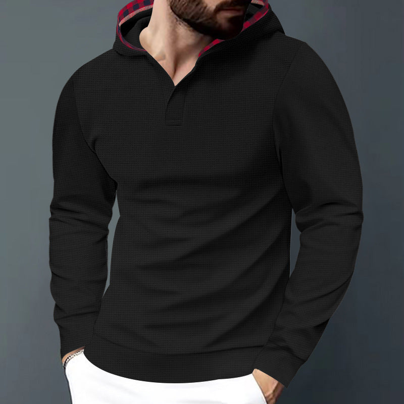 Men's long sleeve hoodie with modern cut and contrasting hood Lisslune