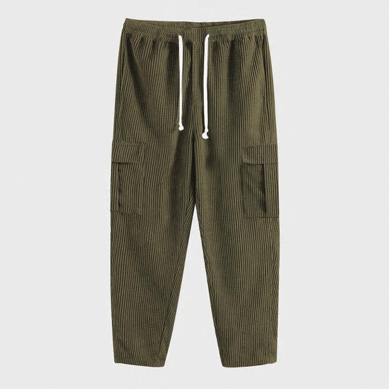 Men's cargo pants with elastic waistband and practical side pockets Lisslune