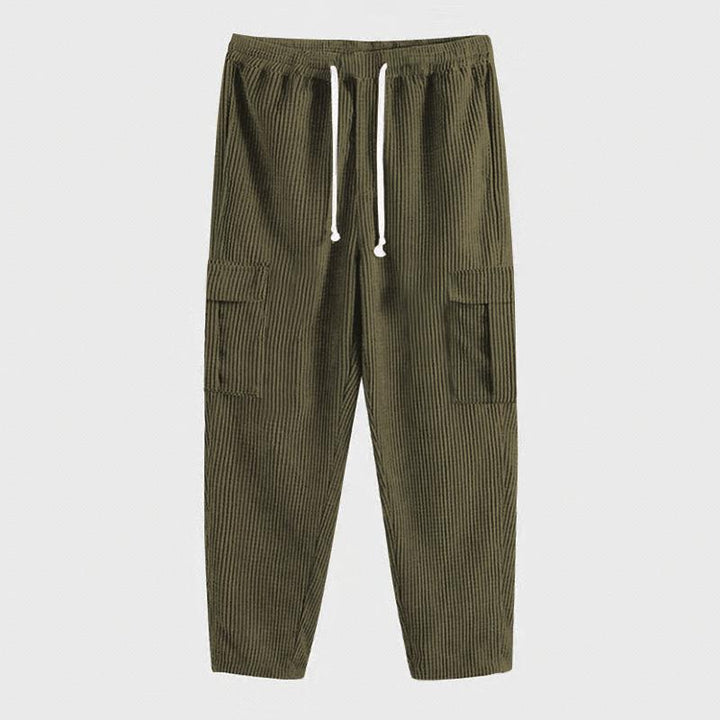 Men's cargo pants with elastic waistband and practical side pockets Lisslune