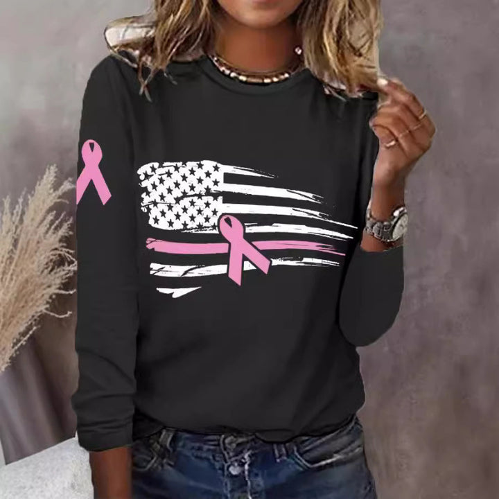 Women's casual T-shirt with creative flag and bow design Lisslune