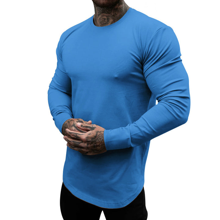 Men's long sleeve shirt made of soft cotton blend with modern cut and round neck Lisslune