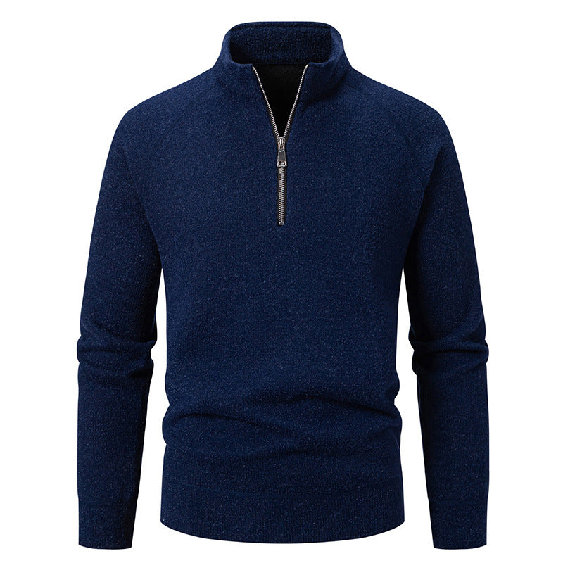 Men's turtleneck sweater with modern zipper and textured design Lisslune