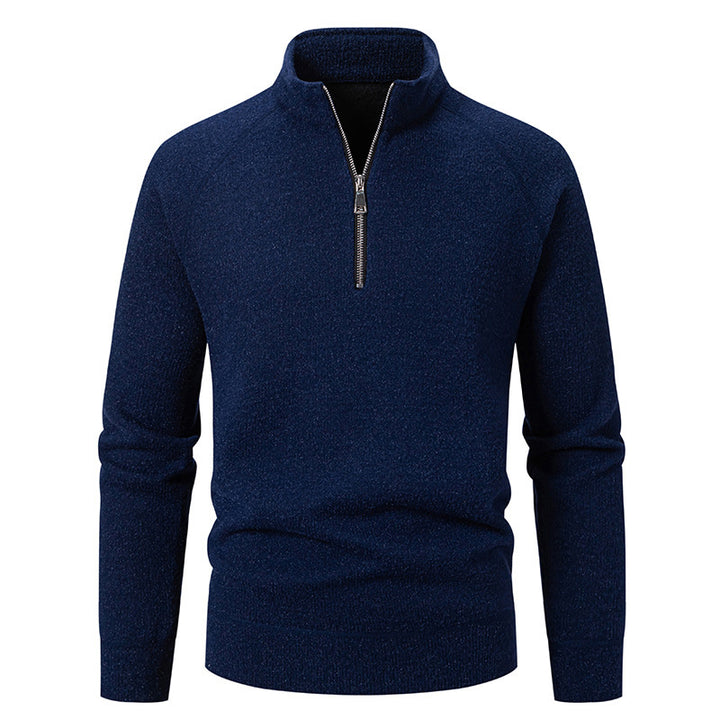 Men's turtleneck sweater with modern zipper and textured design Lisslune