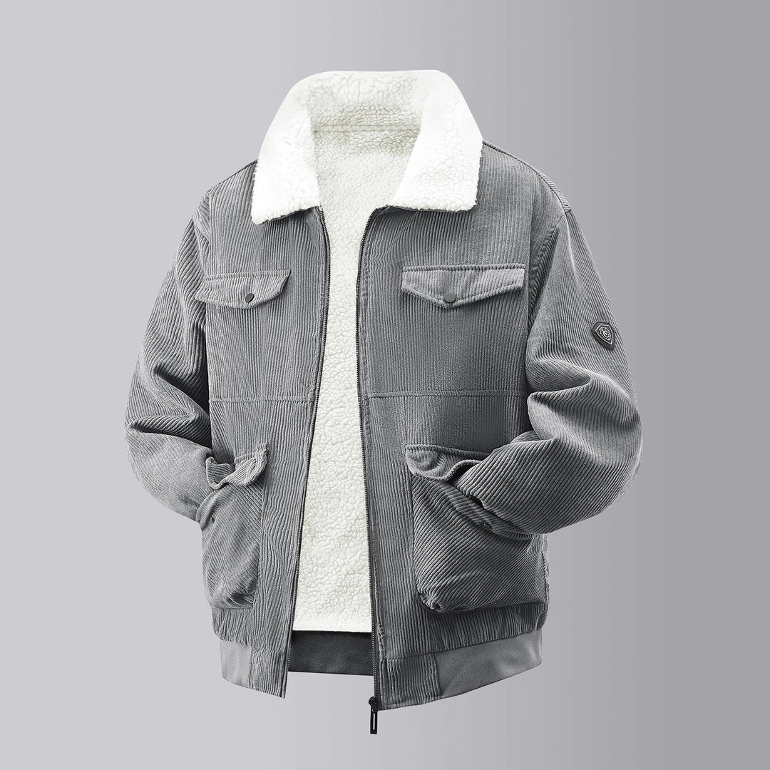 Men's cozy teddy fleece jacket with practical chest pockets and elastic cuffs Lisslune