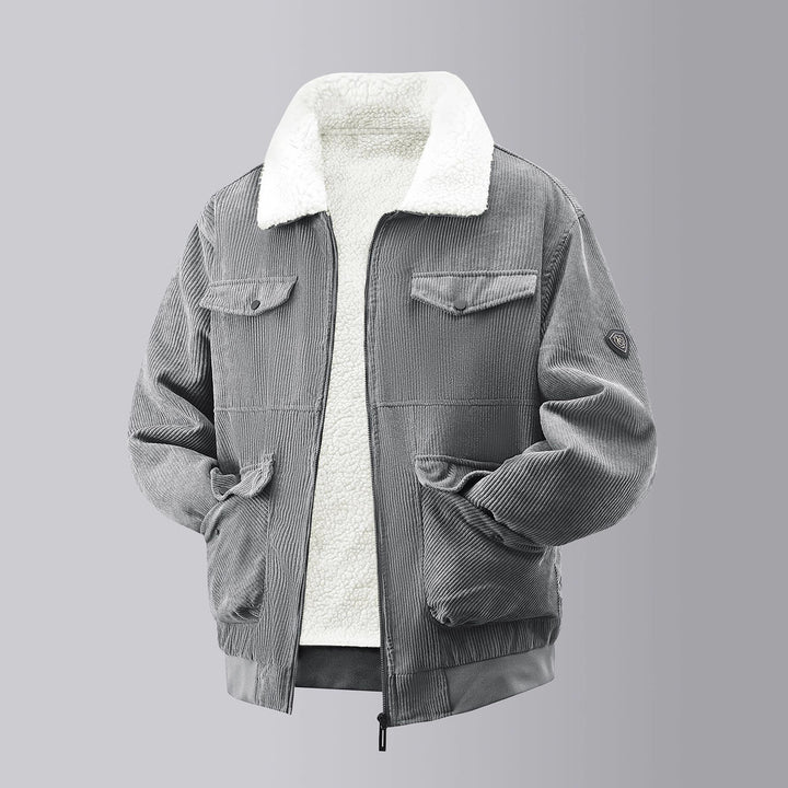 Men's cozy teddy fleece jacket with practical chest pockets and elastic cuffs Lisslune