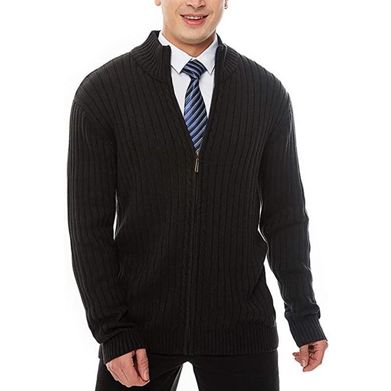 Men's sporty cardigan with zipper and raised collar Lisslune