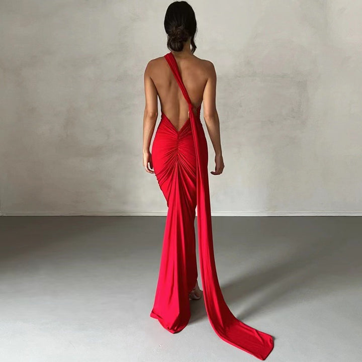 Women's Elegant Wrap Dress with Asymmetric Hem and Figure-Hugging Cut Lisslune